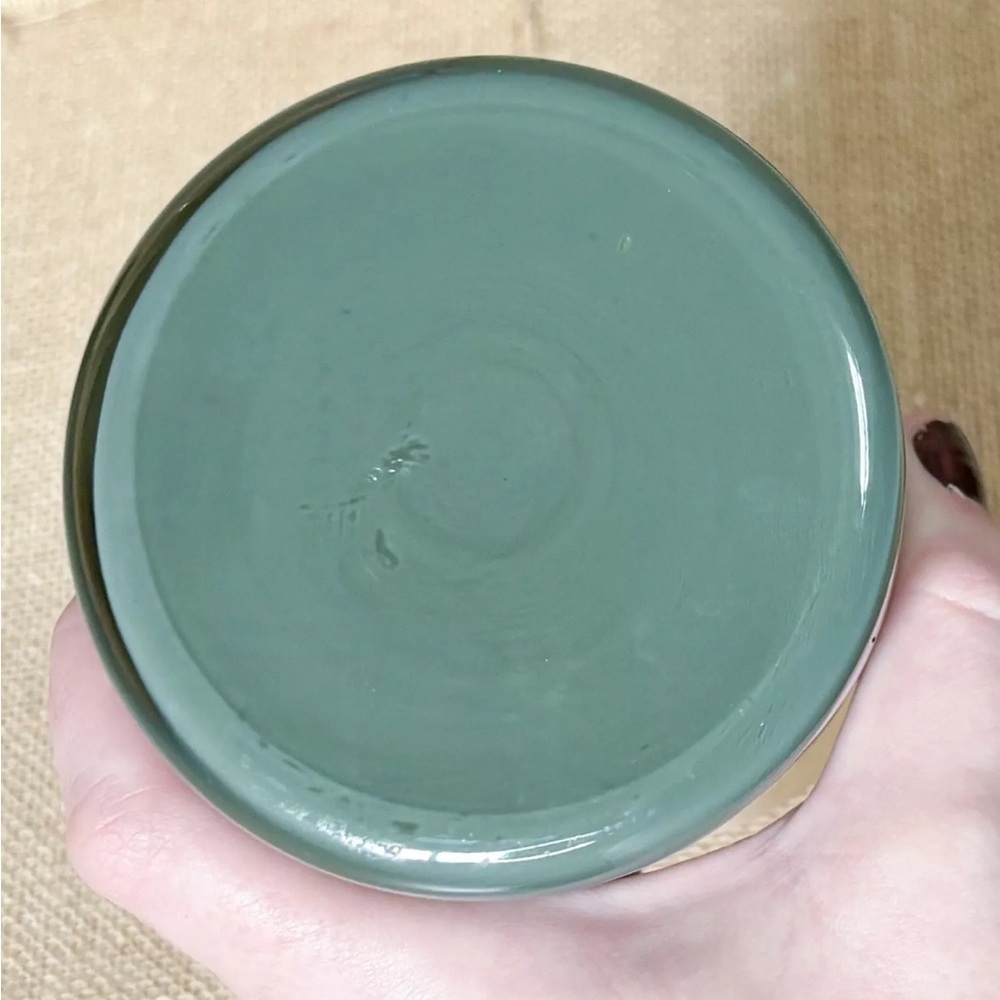 Cream Sage Glass Vase 6 1/4 Inches Boho Neutral Cottage Goblin Core Fairy Grunge - Picture 4 of 4